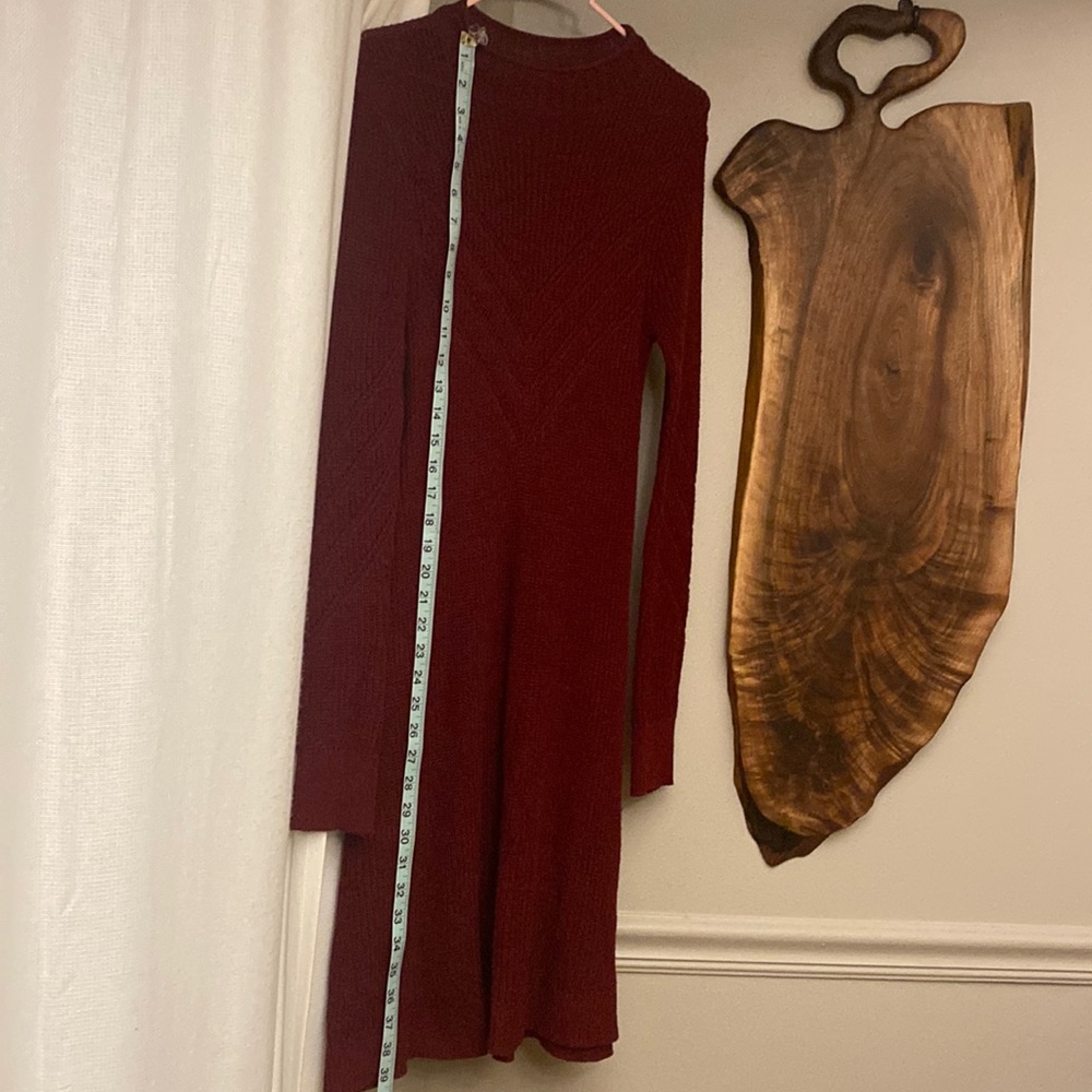 American Eagle Outfitters M long sweater dress burgundy red like new
